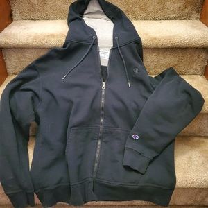 XL Champion zipper hoodie black.